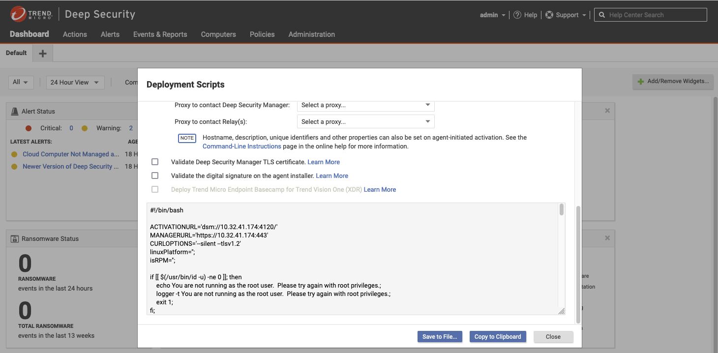 Trend Micro Deployment Script